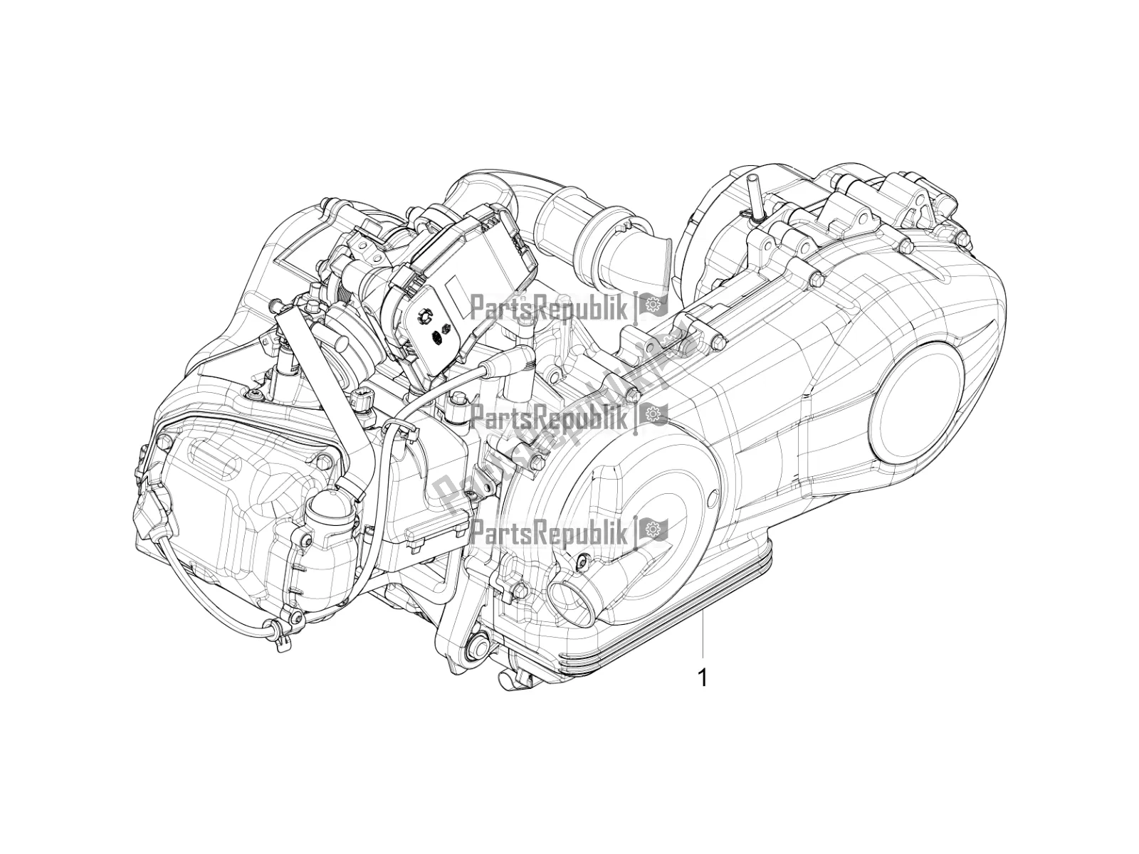 All parts for the Engine, Assembly of the Piaggio Liberty 125 Iget 4T 3V IE ABS Apac 2018
