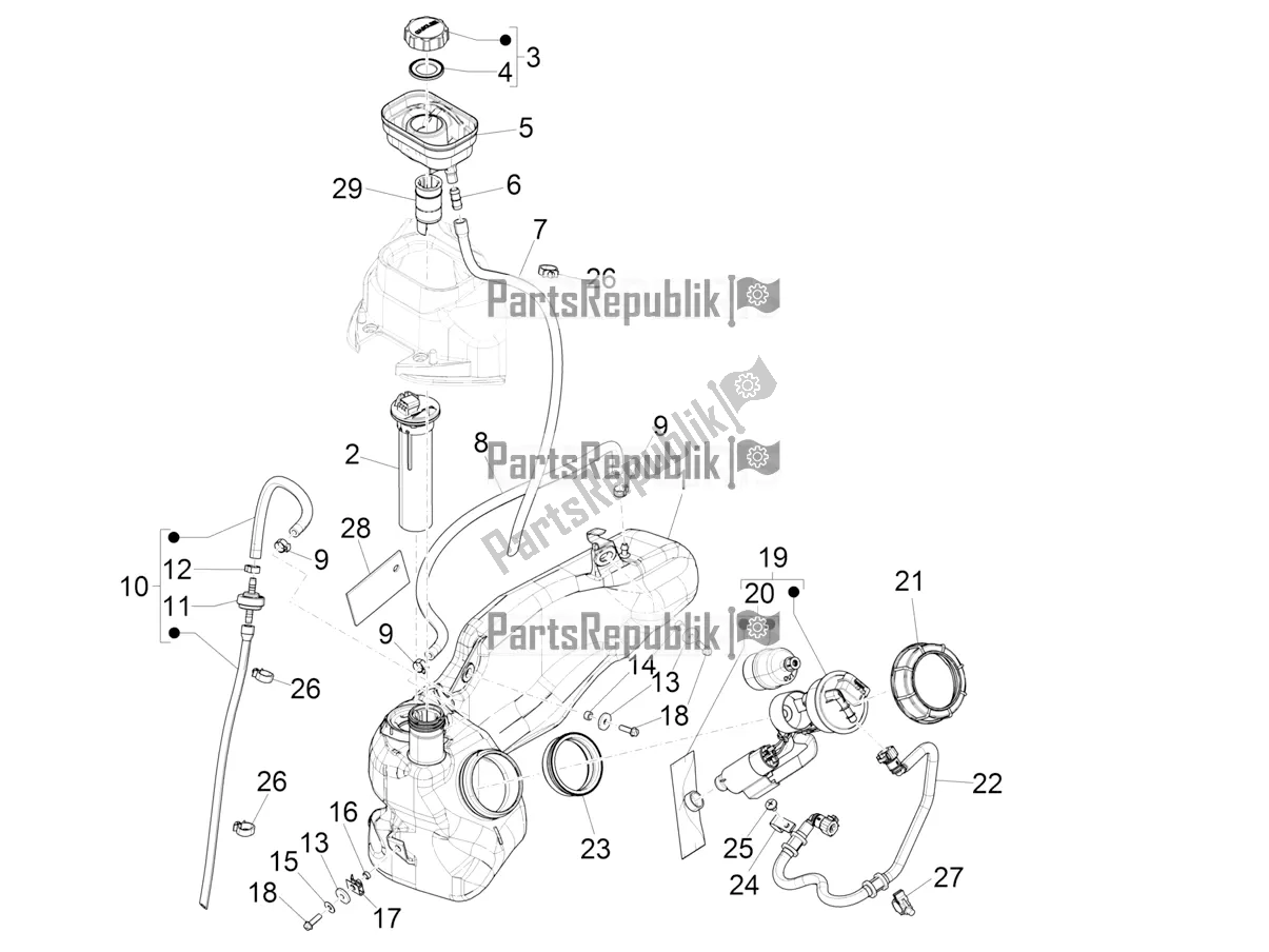 Toutes les pièces pour le Réservoir D'essence du Piaggio Liberty 125 Iget 4T 3V IE ABS Apac 2018