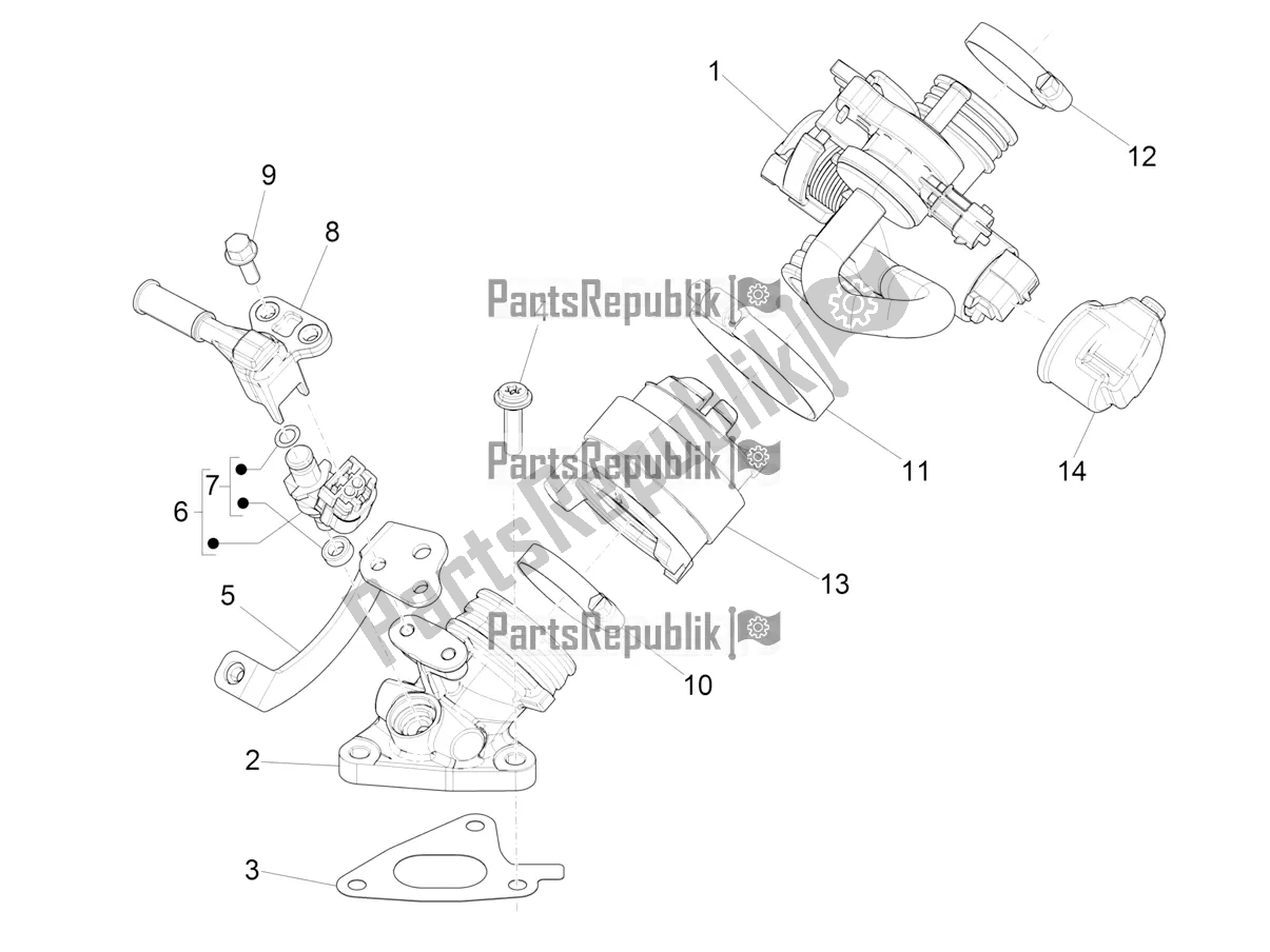 Todas as partes de Throttle Body - Injector - Induction Joint do Piaggio Liberty 125 Iget 4T 3V IE ABS Apac 2018