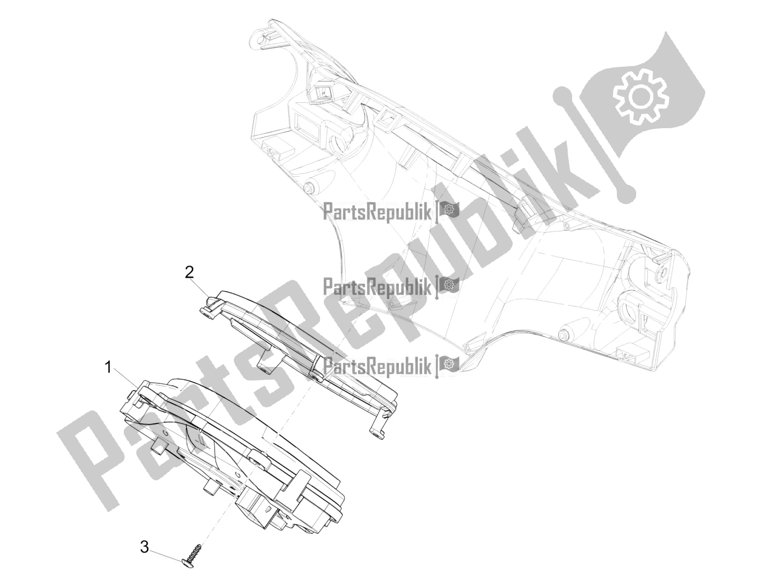 All parts for the Meter Combination - Cruscotto of the Piaggio Liberty 125 Iget 4T 3V IE ABS Apac 2019