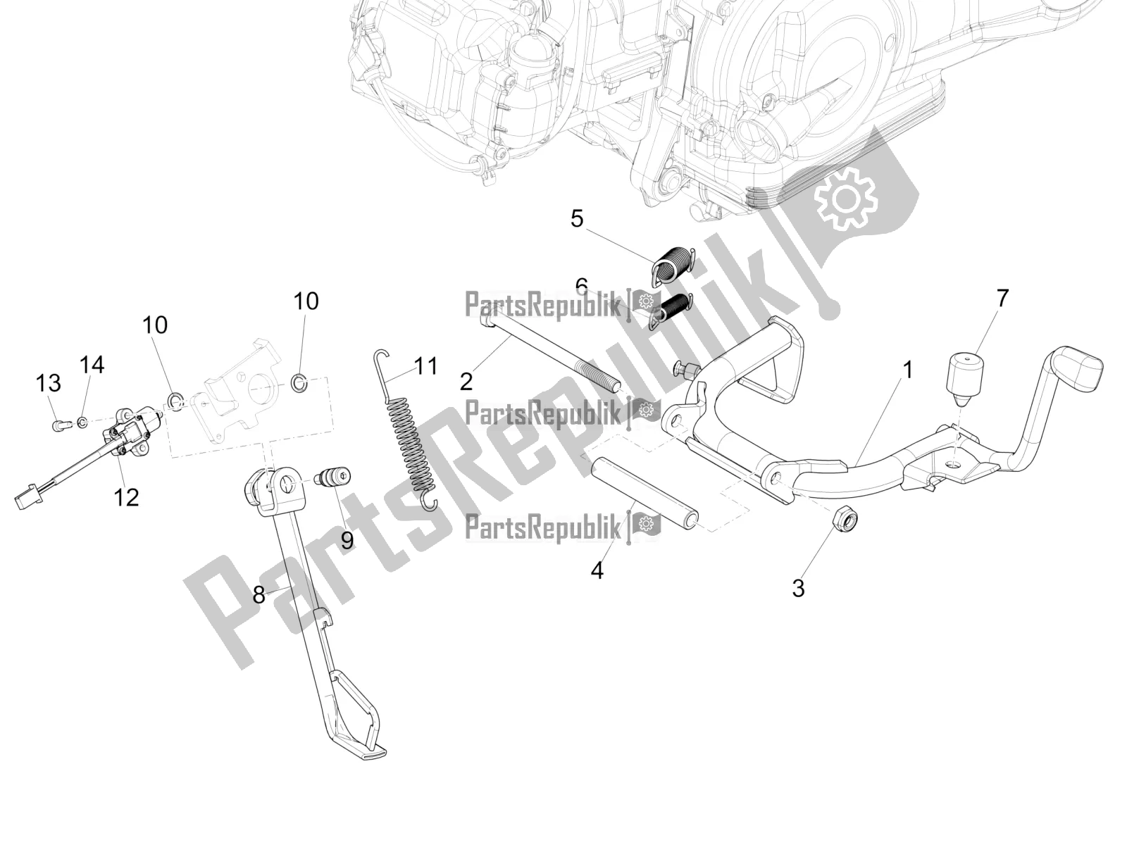 Todas as partes de Suporte / S do Piaggio Liberty 125 Iget 4T 3V IE ABS Apac 2019