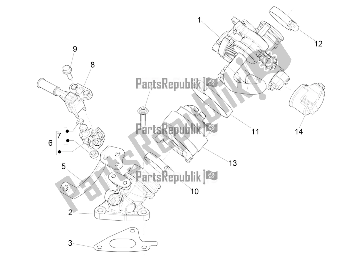 Todas as partes de Throttle Body - Injector - Induction Joint do Piaggio Liberty 125 Iget 4T 3V IE ABS Apac 2019