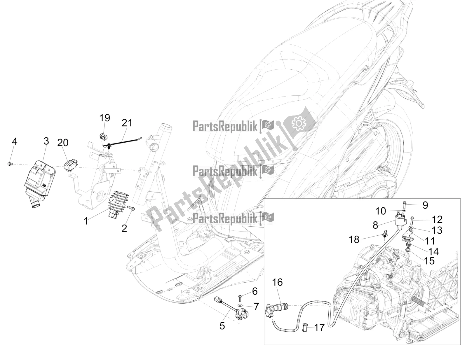 Toutes les pièces pour le Régulateurs De Tension - Unités De Commande électronique (ecu) - H. T. Bobine du Piaggio Liberty 125 Iget 4T 3V IE ABS Apac 2019