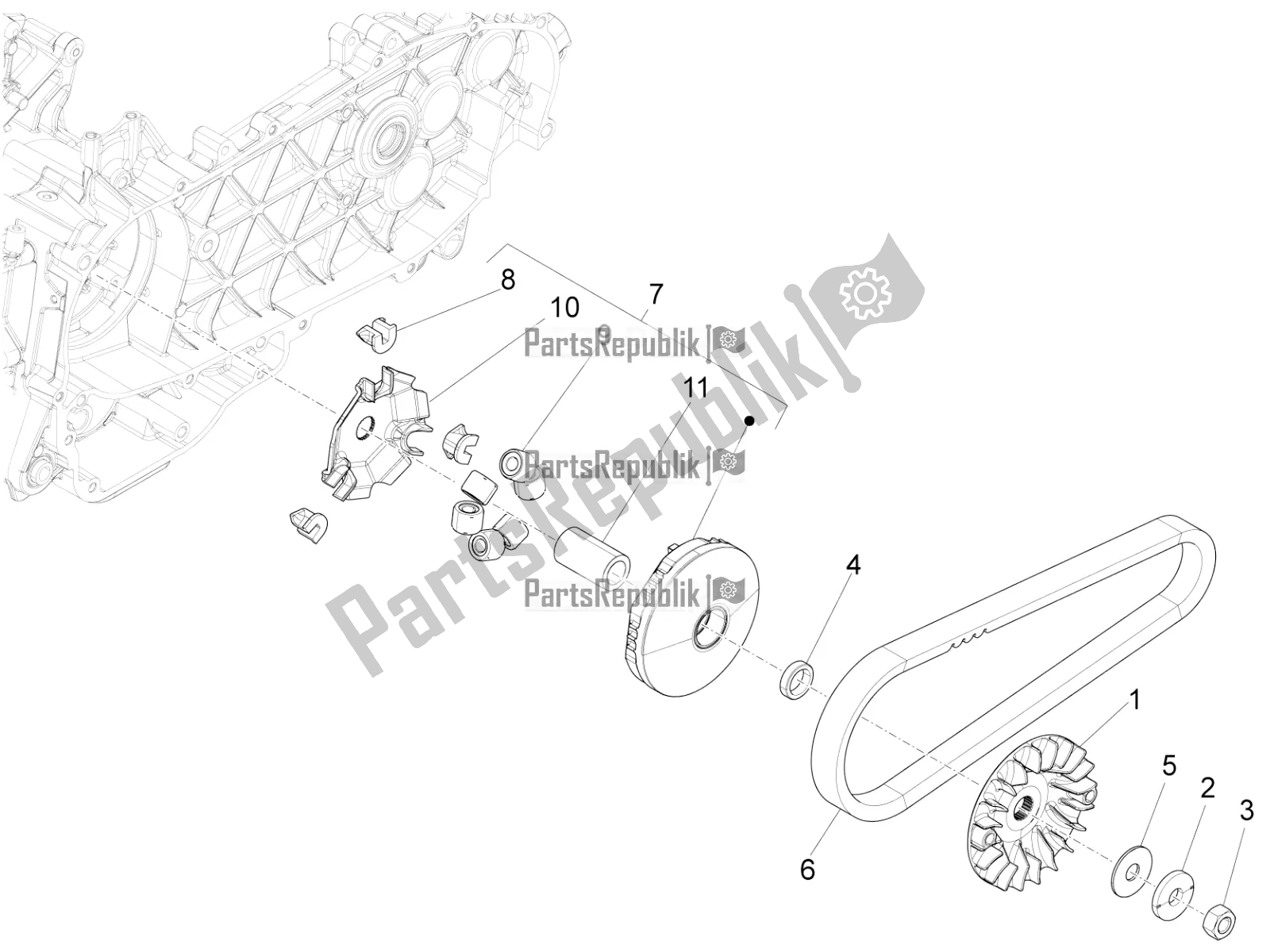 Toutes les pièces pour le Poulie Motrice du Piaggio Liberty 125 Iget 4T 3V IE ABS Apac 2020