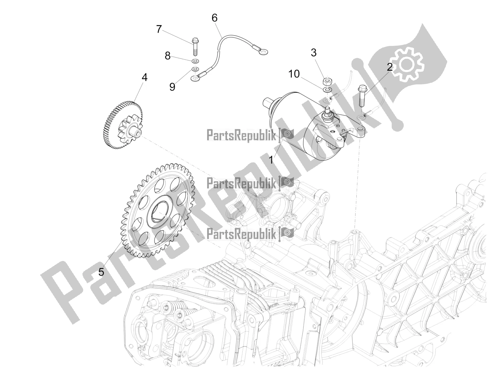 Toutes les pièces pour le Stater - Démarreur électrique du Piaggio Liberty 125 Iget 4T 3V IE ABS Apac 2020