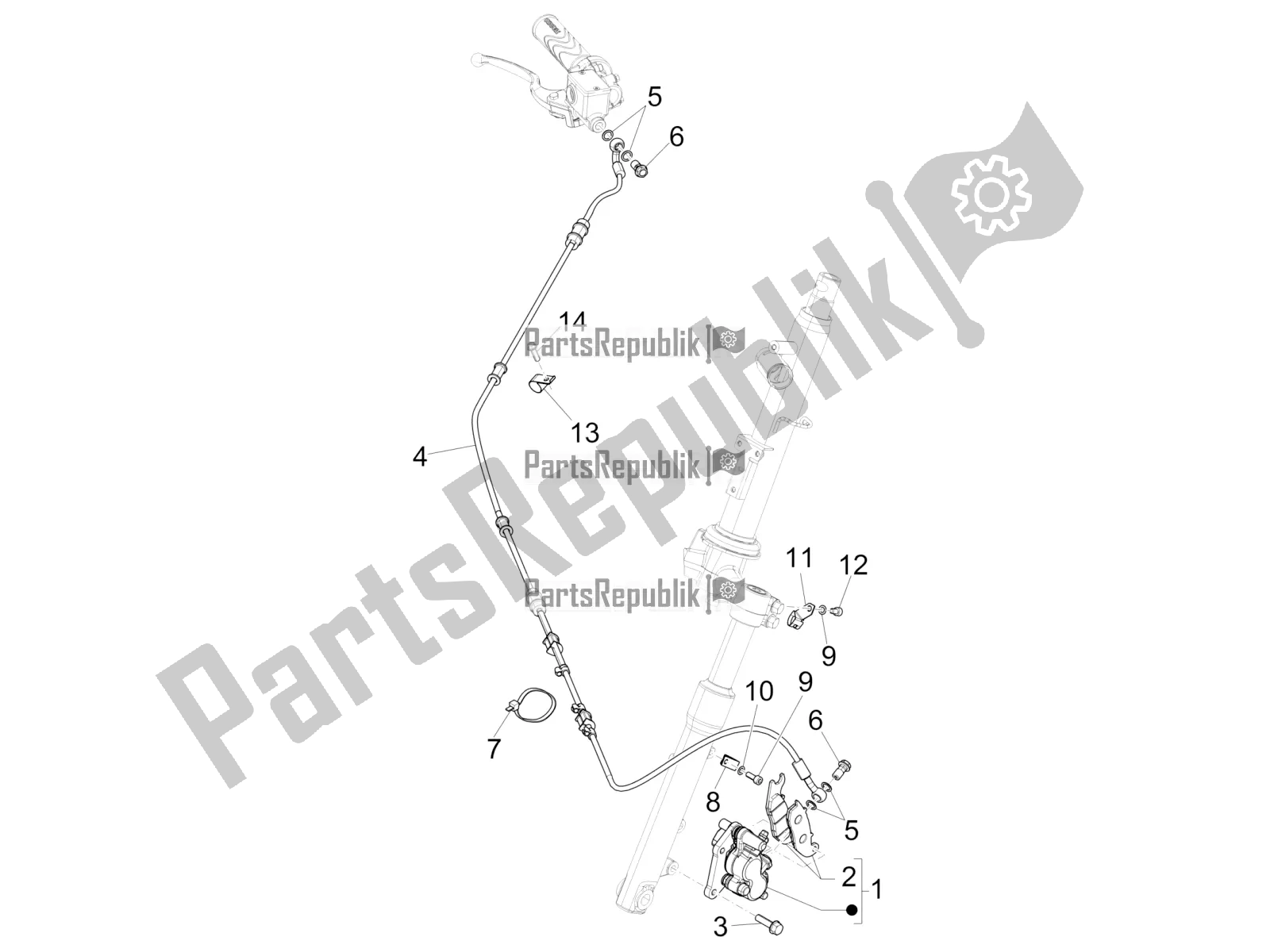 All parts for the Brakes Pipes - Calipers of the Piaggio Liberty 125 Iget 4T 3V IE ABS Apac 2021
