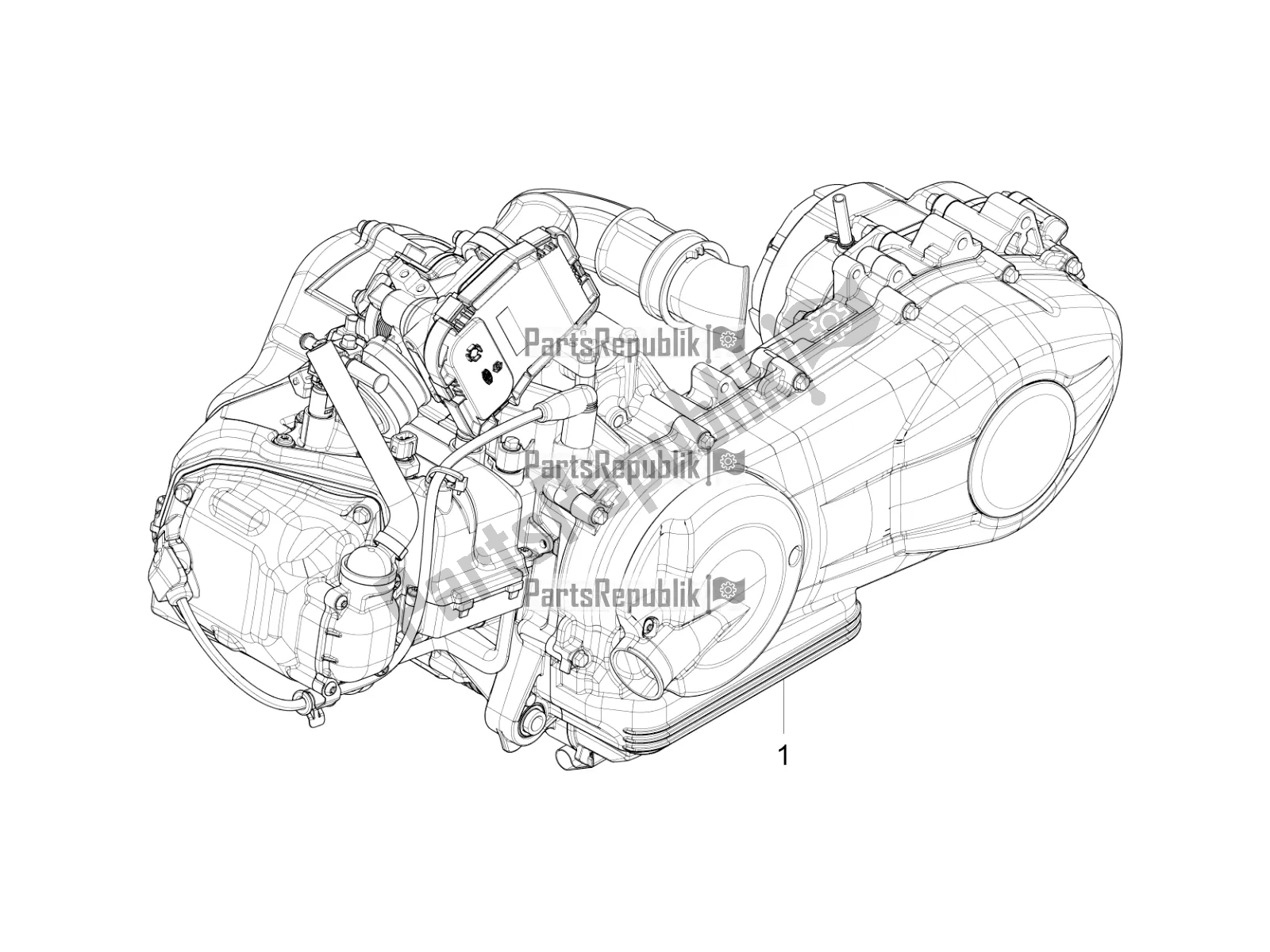 All parts for the Engine, Assembly of the Piaggio Liberty 125 Iget 4T 3V IE ABS Apac 2021
