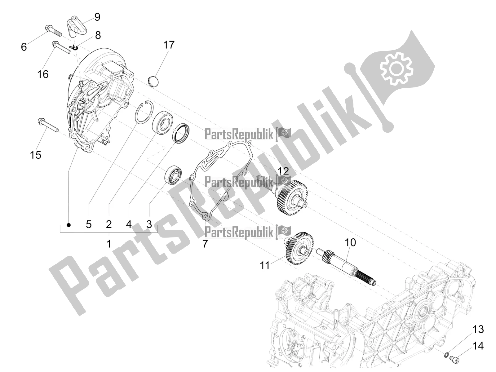 Tutte le parti per il Unità Di Riduzione del Piaggio Liberty 125 Iget 4T 3V IE ABS Apac 2021