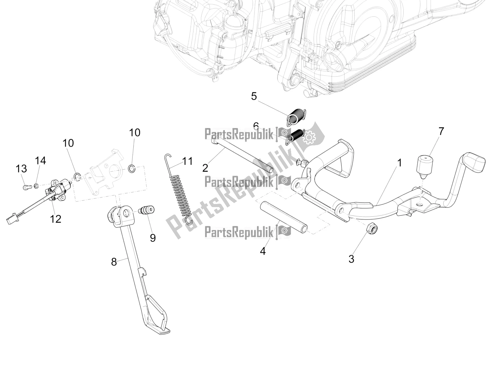 Alle onderdelen voor de Stand / S van de Piaggio Liberty 125 Iget 4T 3V IE ABS Apac 2021