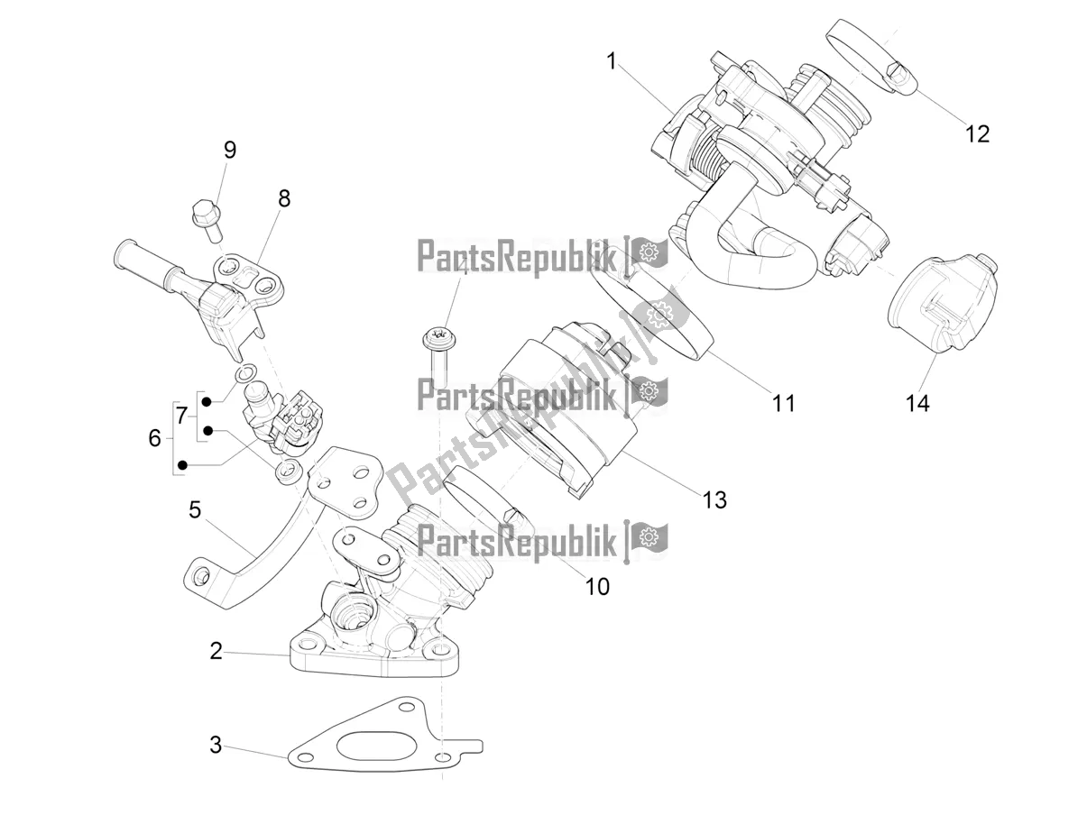 All parts for the Throttle Body - Injector - Induction Joint of the Piaggio Liberty 125 Iget 4T 3V IE ABS Apac 2021