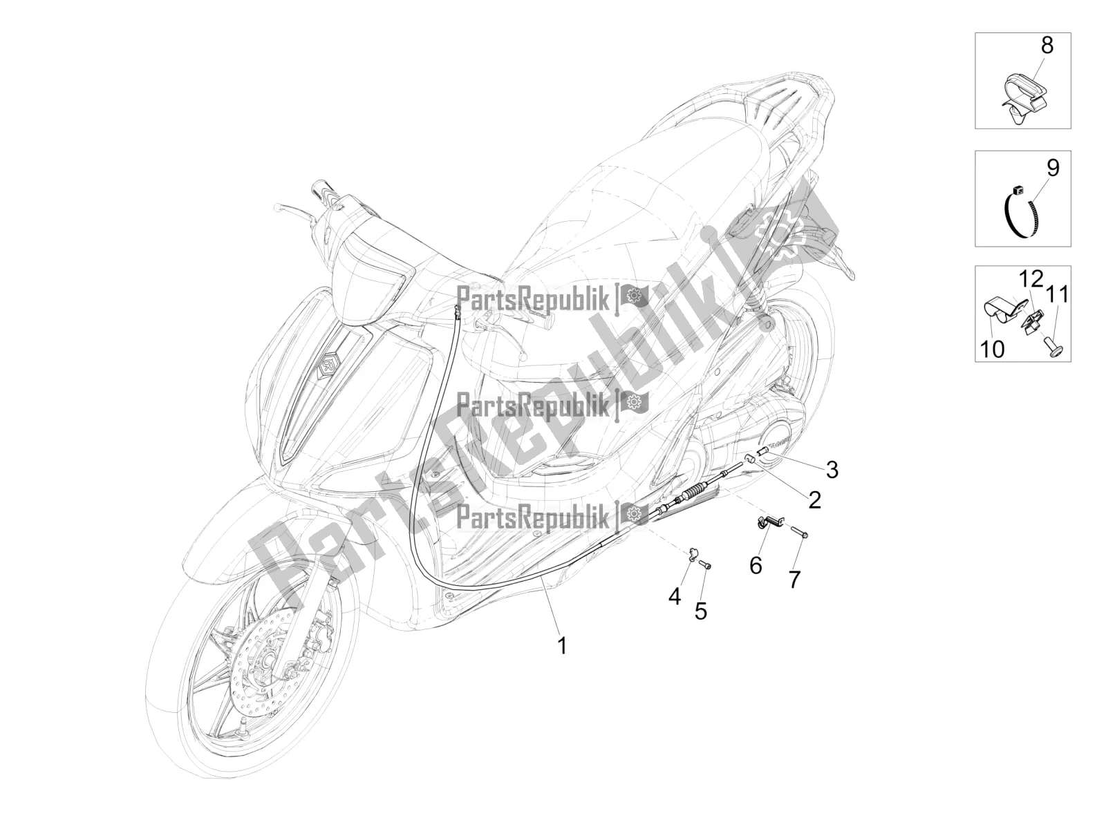 All parts for the Transmissions of the Piaggio Liberty 125 Iget 4T 3V IE ABS Apac 2021