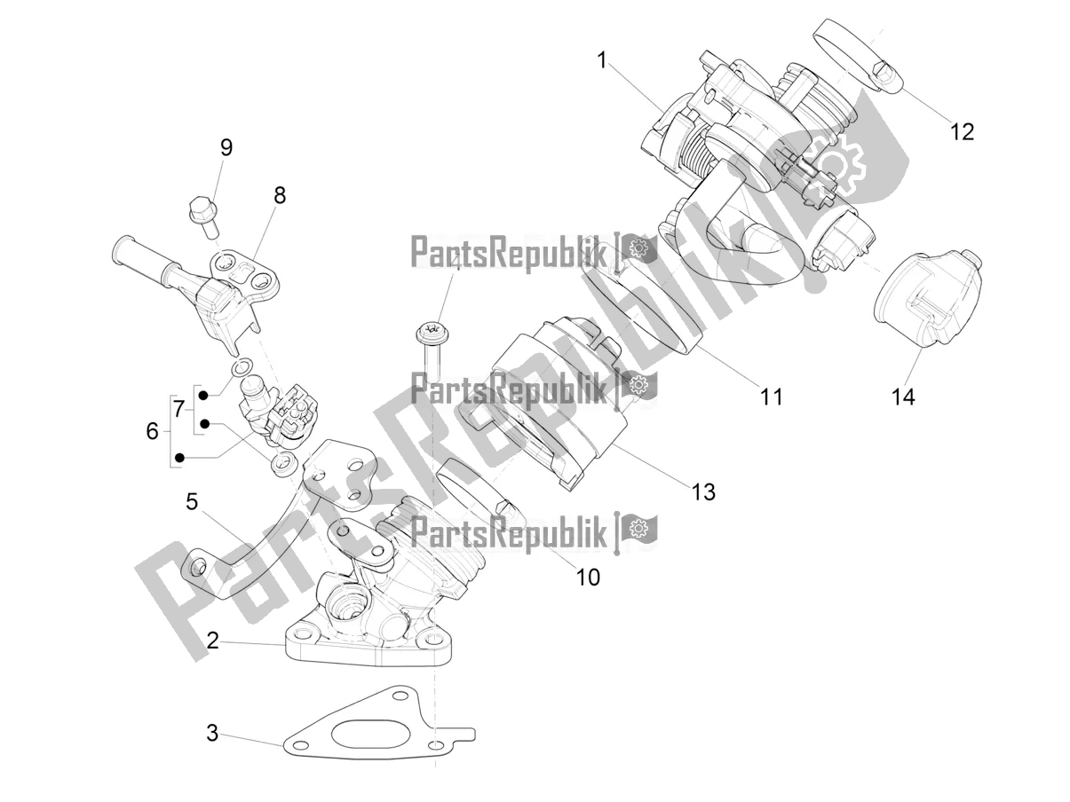 Toutes les pièces pour le Throttle Body - Injector - Induction Joint du Piaggio Liberty 125 Iget 4T 3V IE ABS Apac 2022