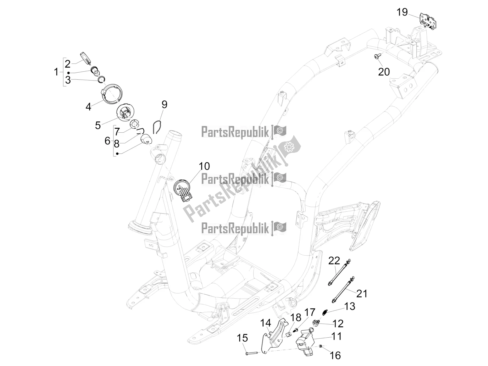 Toutes les pièces pour le Serrures du Piaggio Liberty 125 Iget ABS 2016