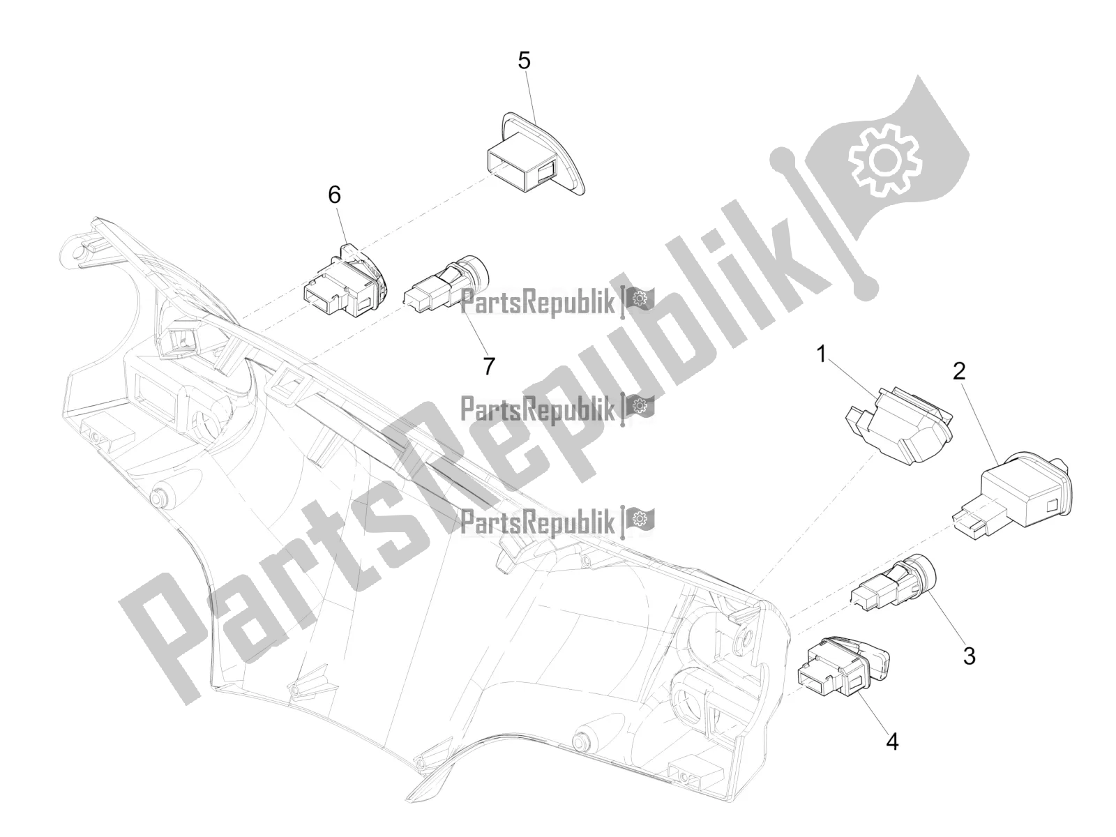 Toutes les pièces pour le Sélecteurs - Interrupteurs - Boutons du Piaggio Liberty 125 Iget ABS 2016