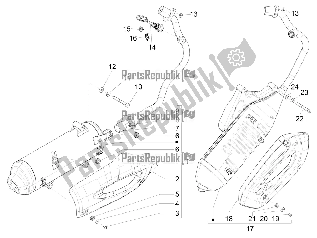 Todas las partes para Silenciador de Piaggio Liberty 125 Iget ABS 2016