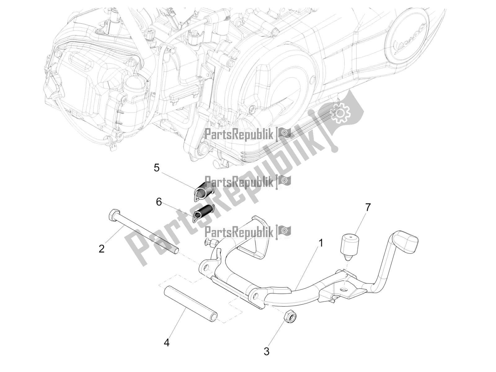All parts for the Stand/s of the Piaggio Liberty 125 Iget ABS 2016