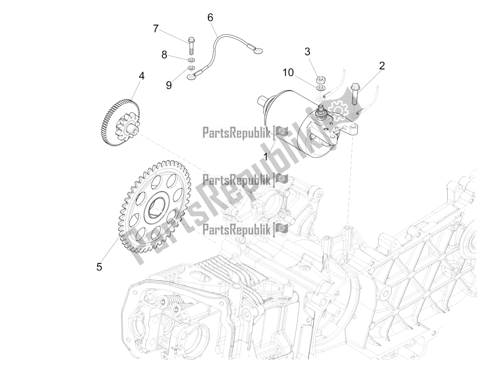 Toutes les pièces pour le Stater - Démarreur électrique du Piaggio Liberty 125 Iget ABS 2016