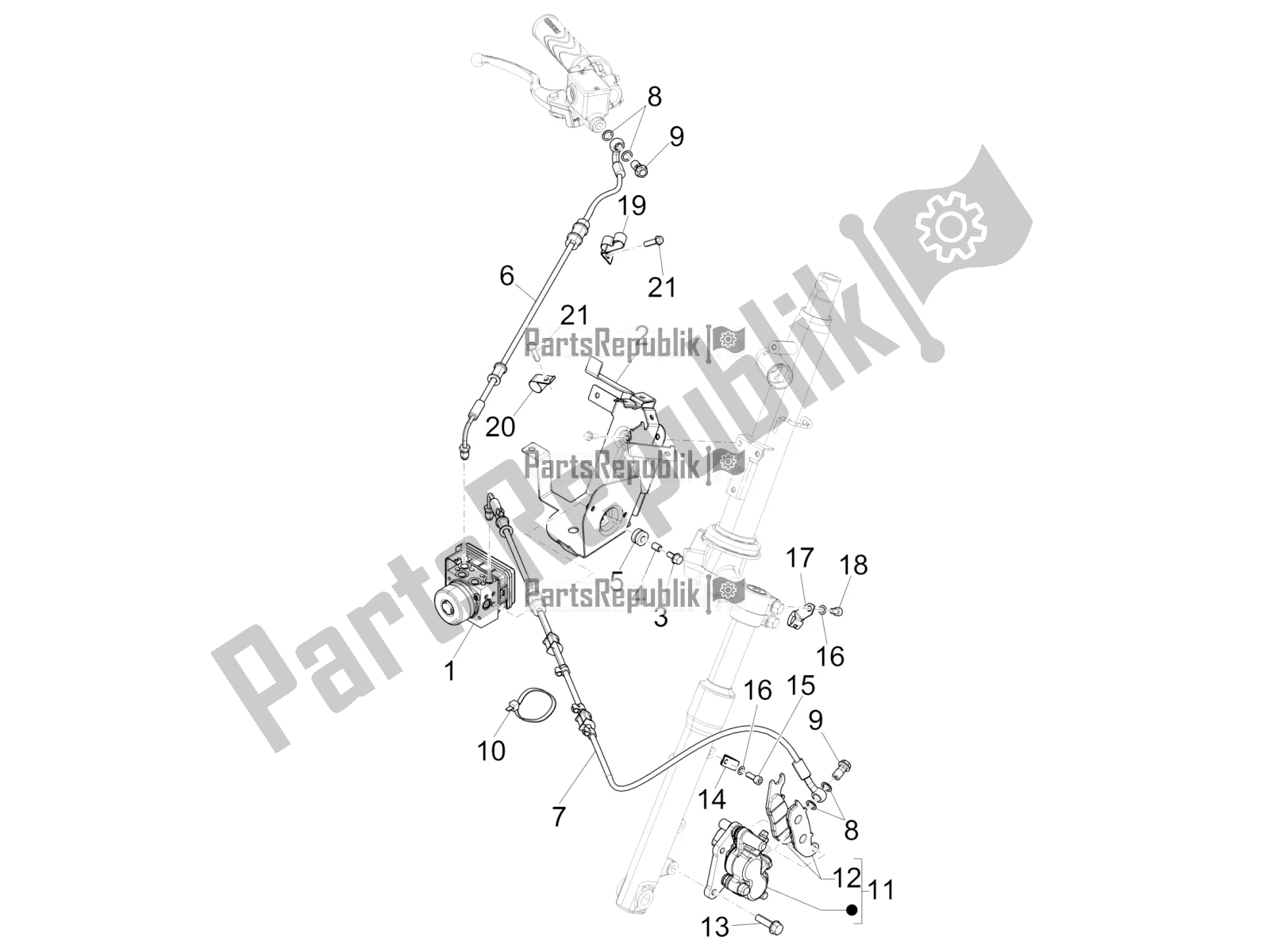 Todas las partes para Frenos Tubos - Pinzas (abs) de Piaggio Liberty 125 Iget ABS 2017