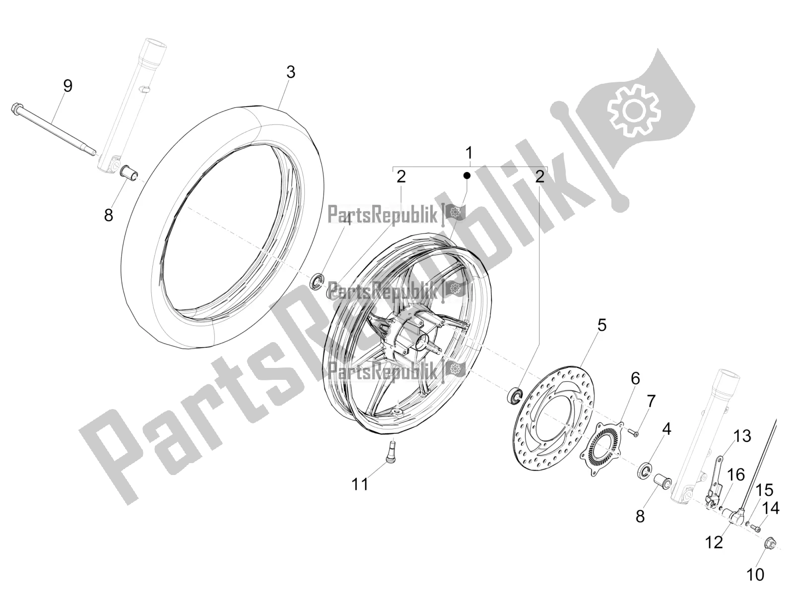 Toutes les pièces pour le Roue Avant du Piaggio Liberty 125 Iget ABS 2017