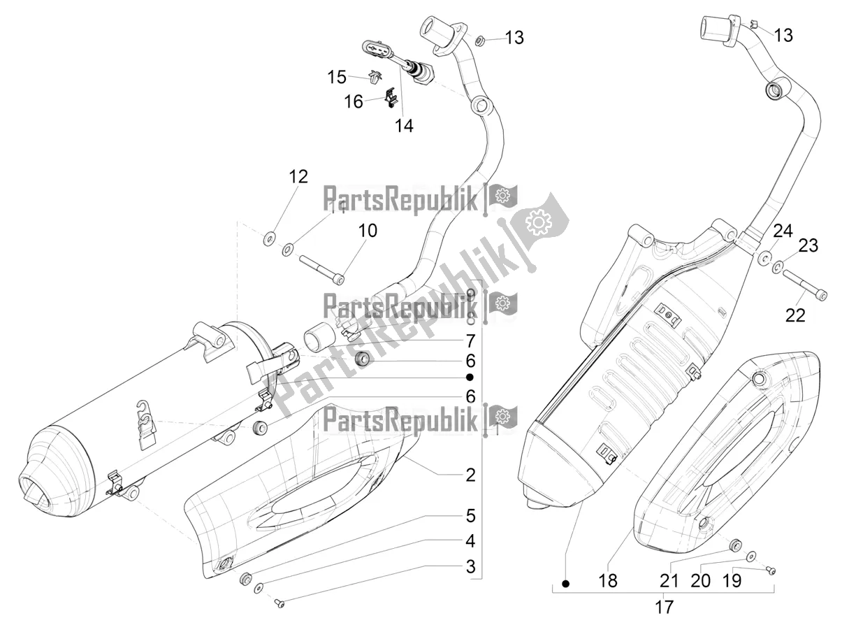 Toutes les pièces pour le Silencieux du Piaggio Liberty 125 Iget ABS 2017