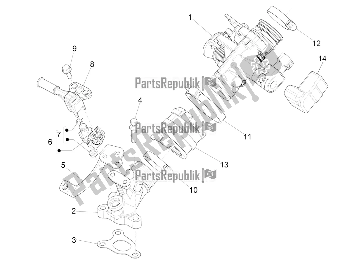 Todas as partes de Throttle Body - Injector - Induction Joint do Piaggio Liberty 125 Iget ABS 2017