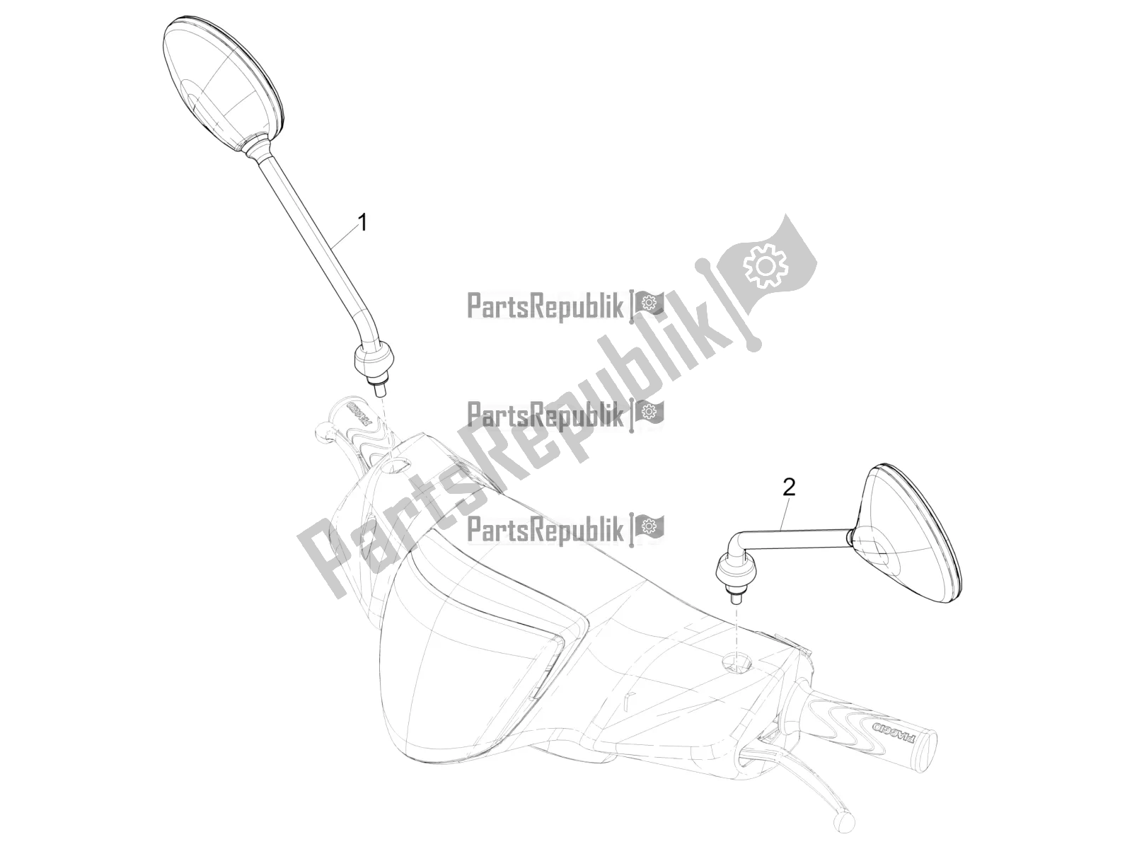 Toutes les pièces pour le Miroir (s) De Conduite du Piaggio Liberty 125 Iget ABS 2018