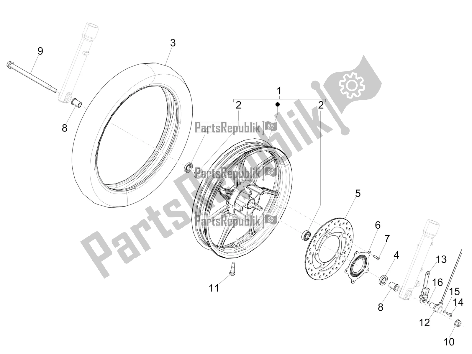 Toutes les pièces pour le Roue Avant du Piaggio Liberty 125 Iget ABS 2018