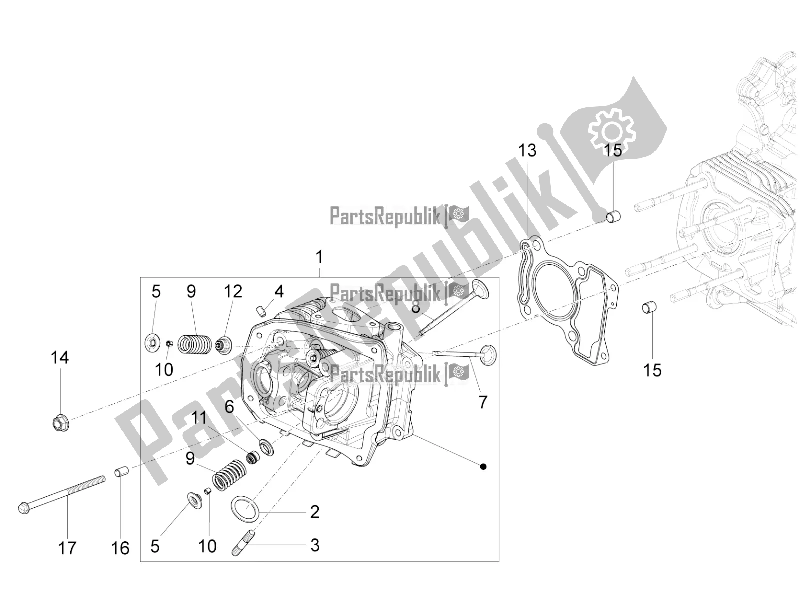 Toutes les pièces pour le Unité De Tête - Valve du Piaggio Liberty 125 Iget ABS 2018