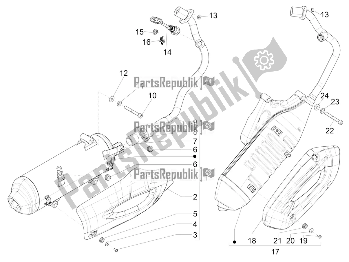 Tutte le parti per il Silenziatore del Piaggio Liberty 125 Iget ABS 2018