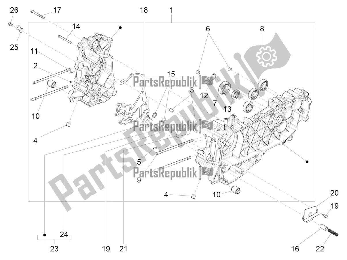 Todas las partes para Caja Del Cigüeñal de Piaggio Liberty 125 Iget ABS 2019