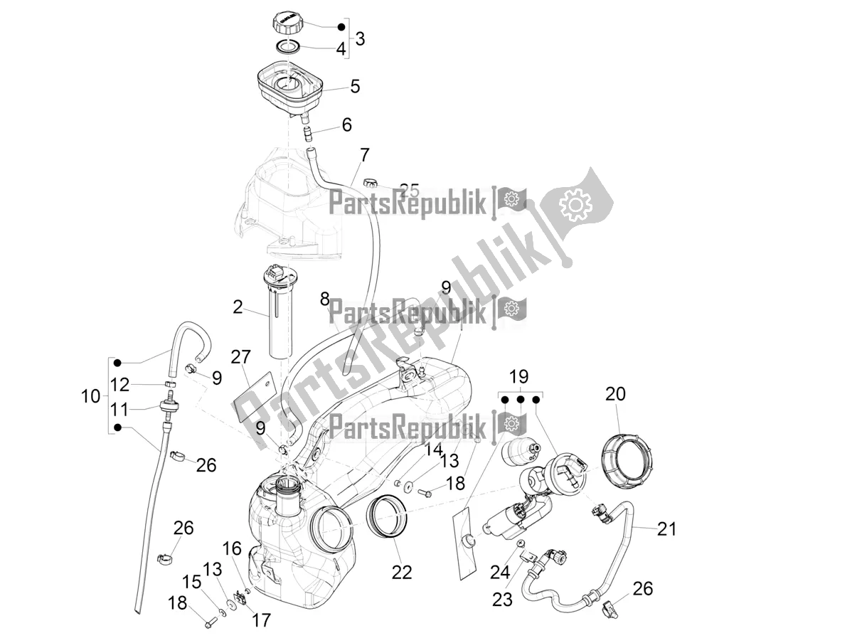 Alle onderdelen voor de Benzinetank van de Piaggio Liberty 125 Iget ABS 2019