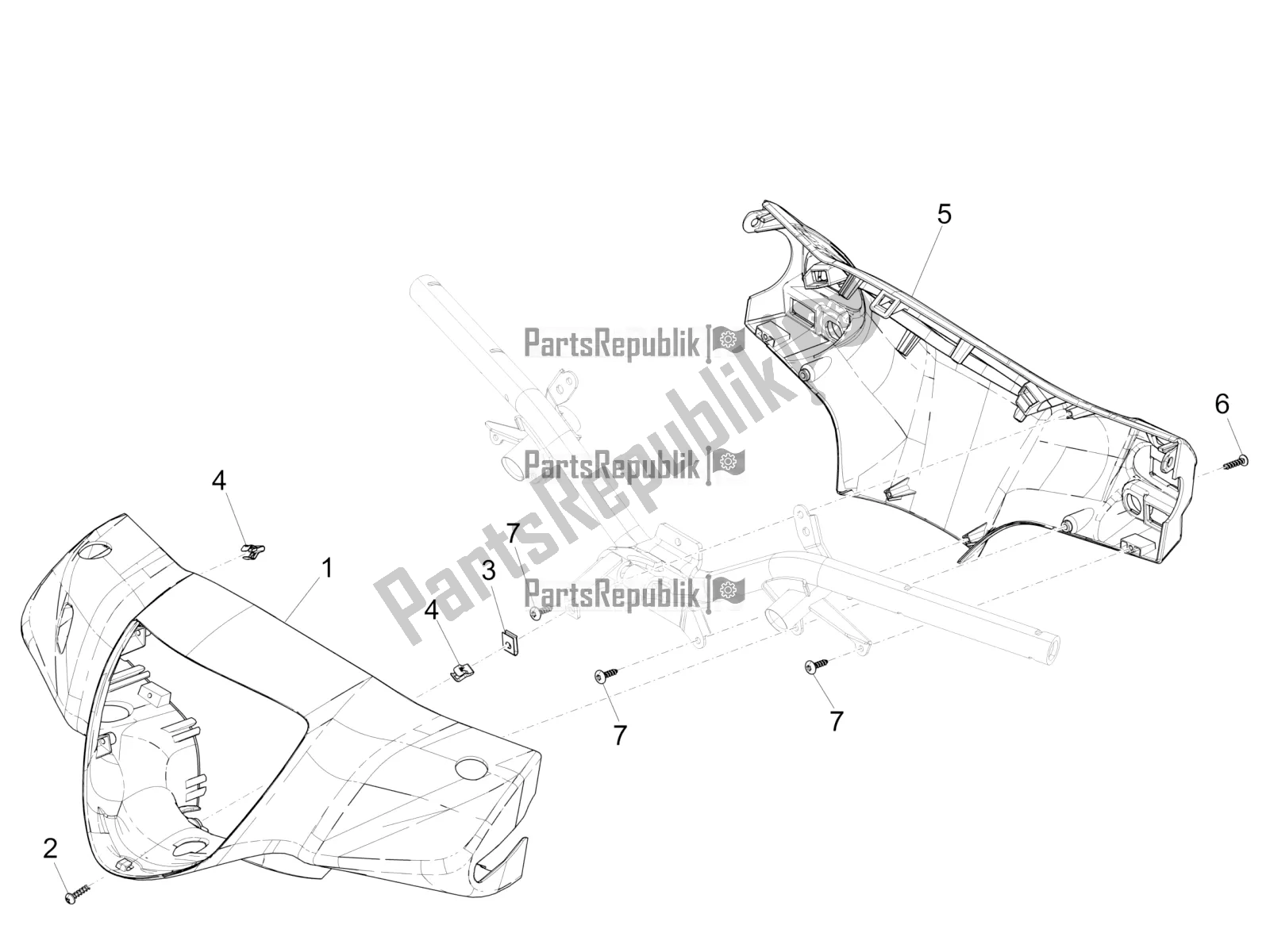 All parts for the Handlebars Coverages of the Piaggio Liberty 125 Iget ABS 2019