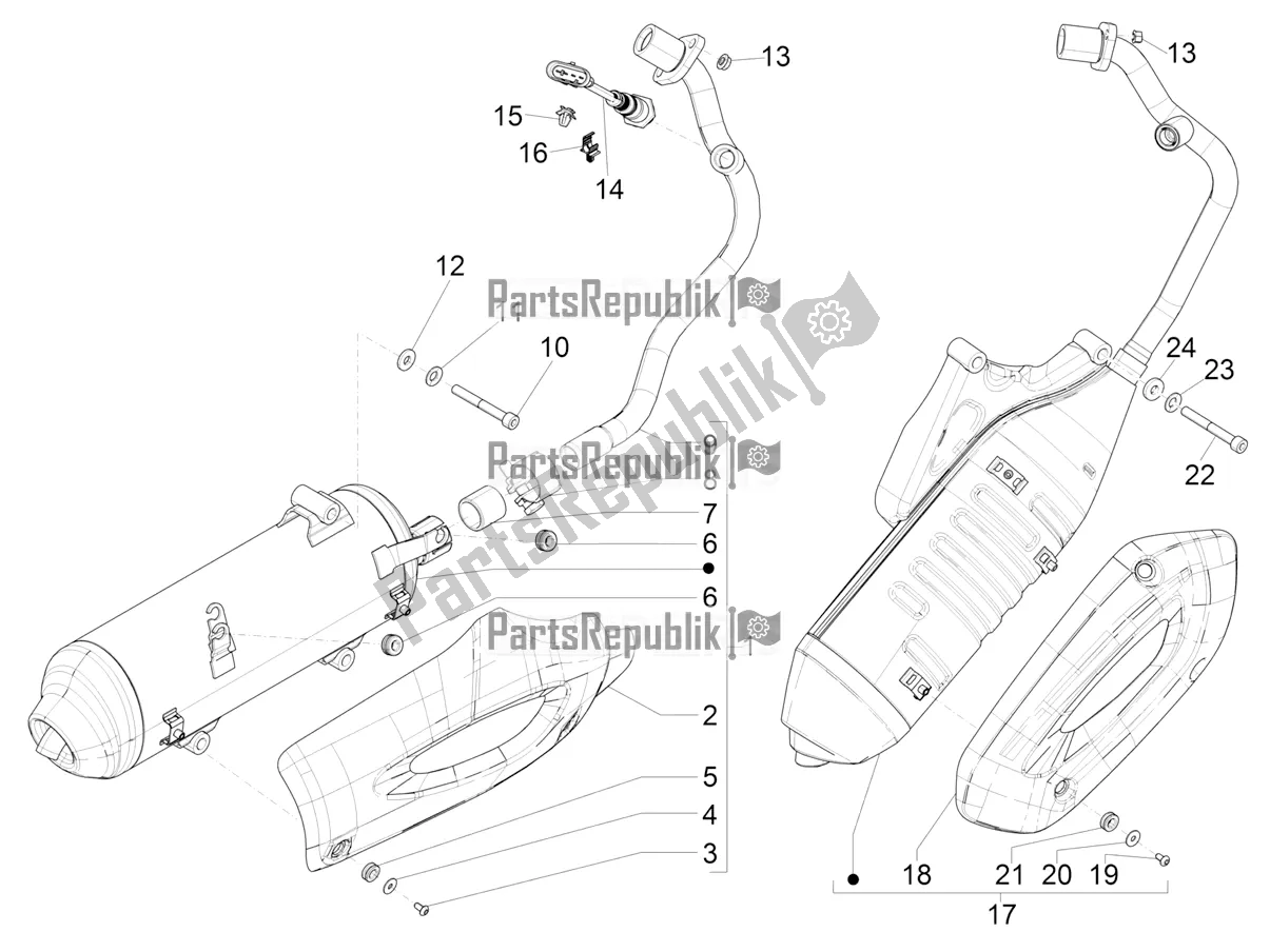 Todas las partes para Silenciador de Piaggio Liberty 125 Iget ABS 2019