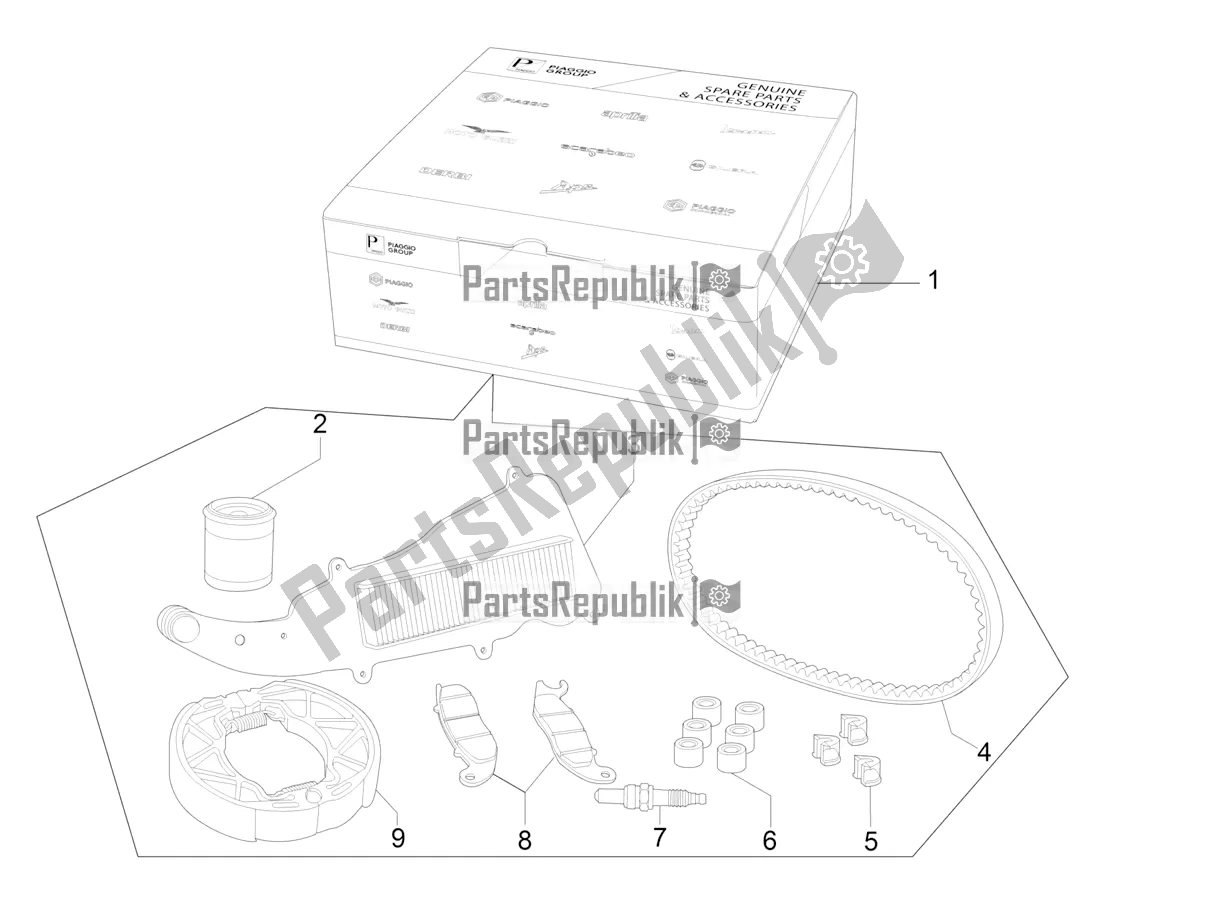 Todas las partes para Complete Wear And Maintenance Kit de Piaggio Liberty 125 Iget ABS 2020