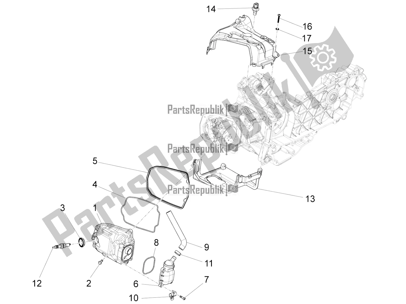 Tutte le parti per il Coperchio Della Testata del Piaggio Liberty 125 Iget ABS 2020