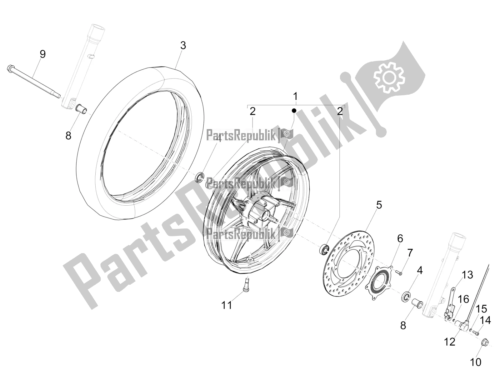 Toutes les pièces pour le Roue Avant du Piaggio Liberty 125 Iget ABS 2020