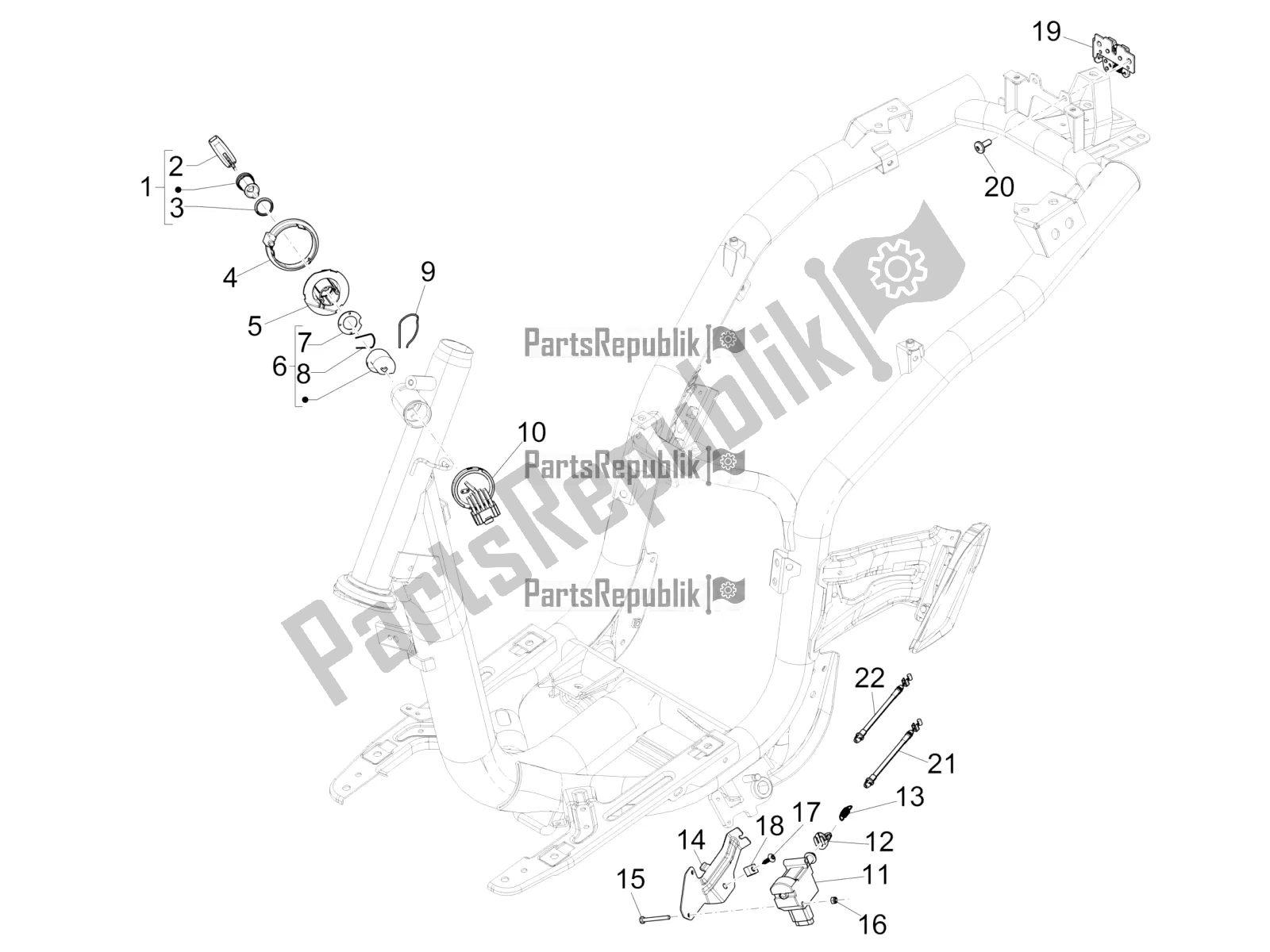 Toutes les pièces pour le Serrures du Piaggio Liberty 125 Iget ABS 2020