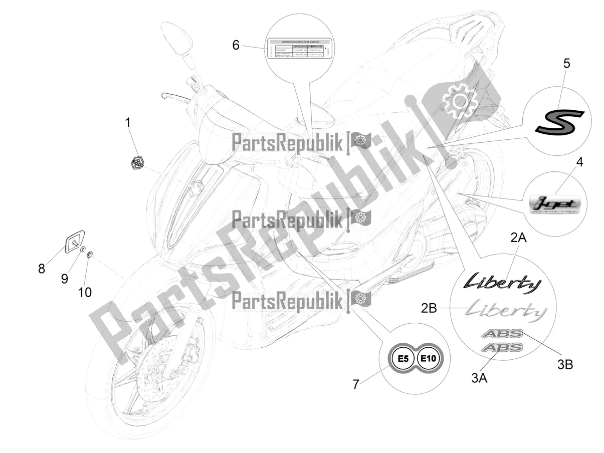 Toutes les pièces pour le Plaques - Emblèmes du Piaggio Liberty 125 Iget ABS 2020