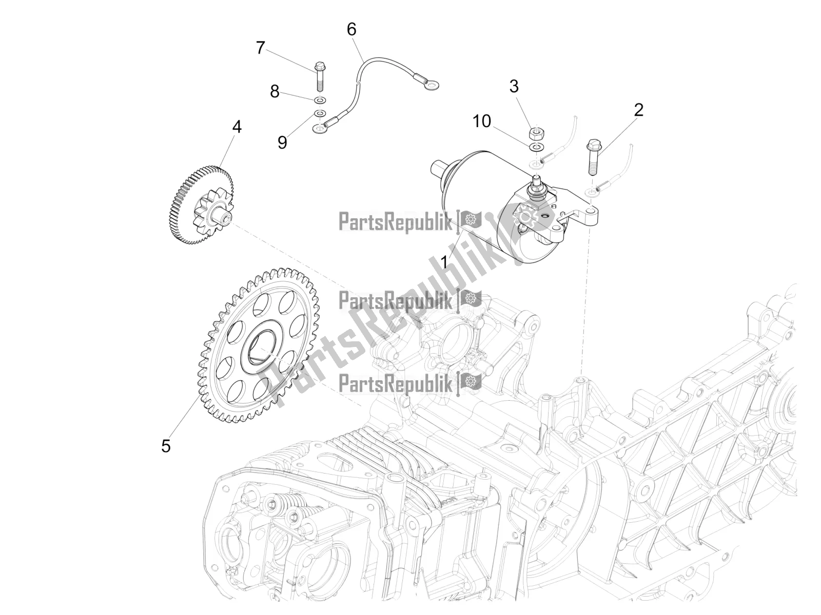 Toutes les pièces pour le Stater - Démarreur électrique du Piaggio Liberty 125 Iget ABS 2020