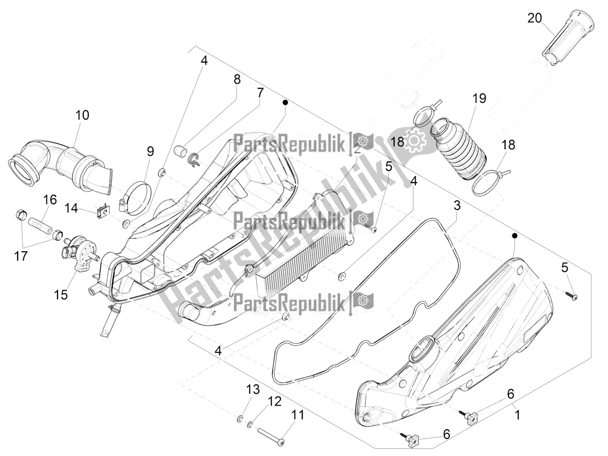 Todas las partes para Filtro De Aire de Piaggio Liberty 125 Iget ABS 2021