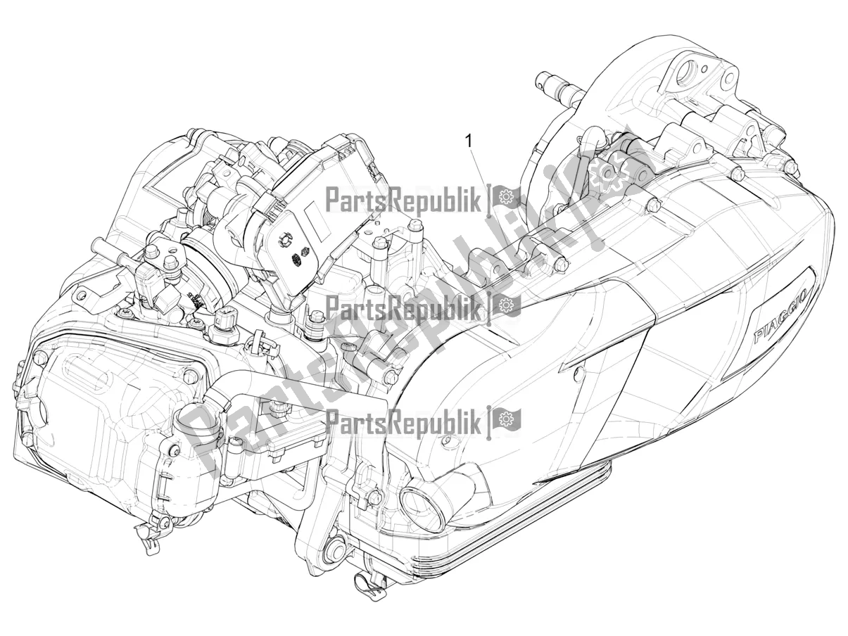 Toutes les pièces pour le Moteur, Assemblage du Piaggio Liberty 125 Iget ABS 2021