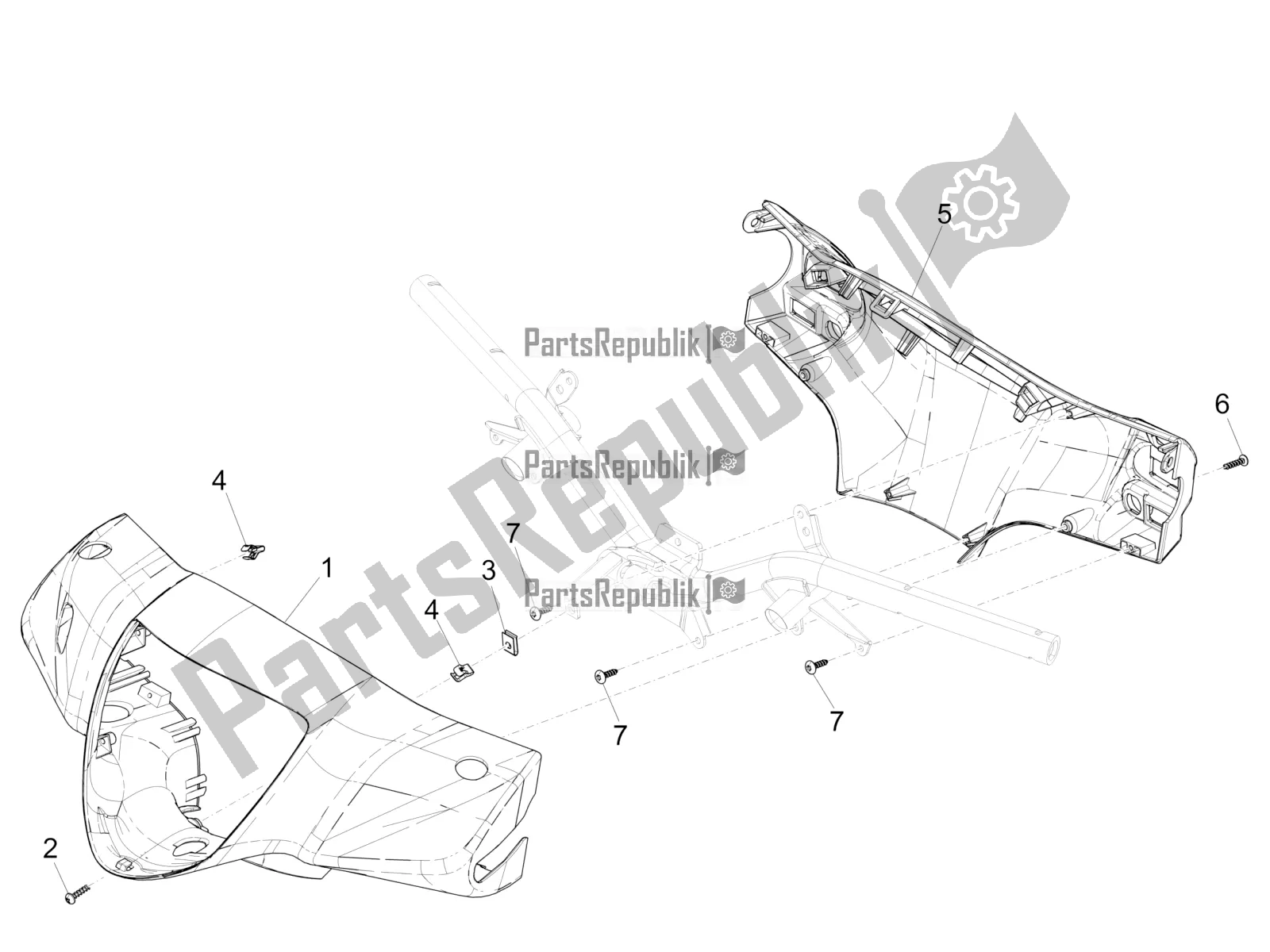 All parts for the Handlebars Coverages of the Piaggio Liberty 125 Iget ABS 2021