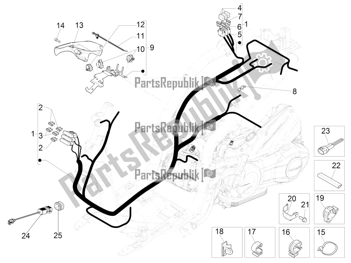 All parts for the Main Cable Harness of the Piaggio Liberty 125 Iget ABS 2021