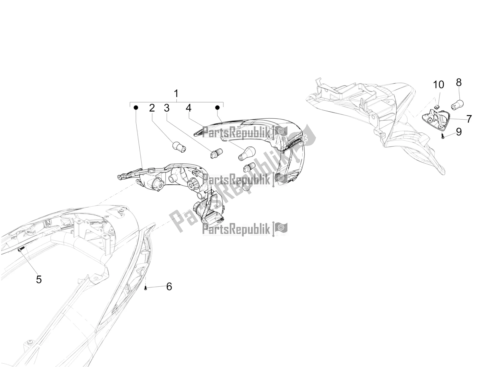 Tutte le parti per il Fanali Posteriori - Indicatori Di Direzione del Piaggio Liberty 125 Iget ABS 2021