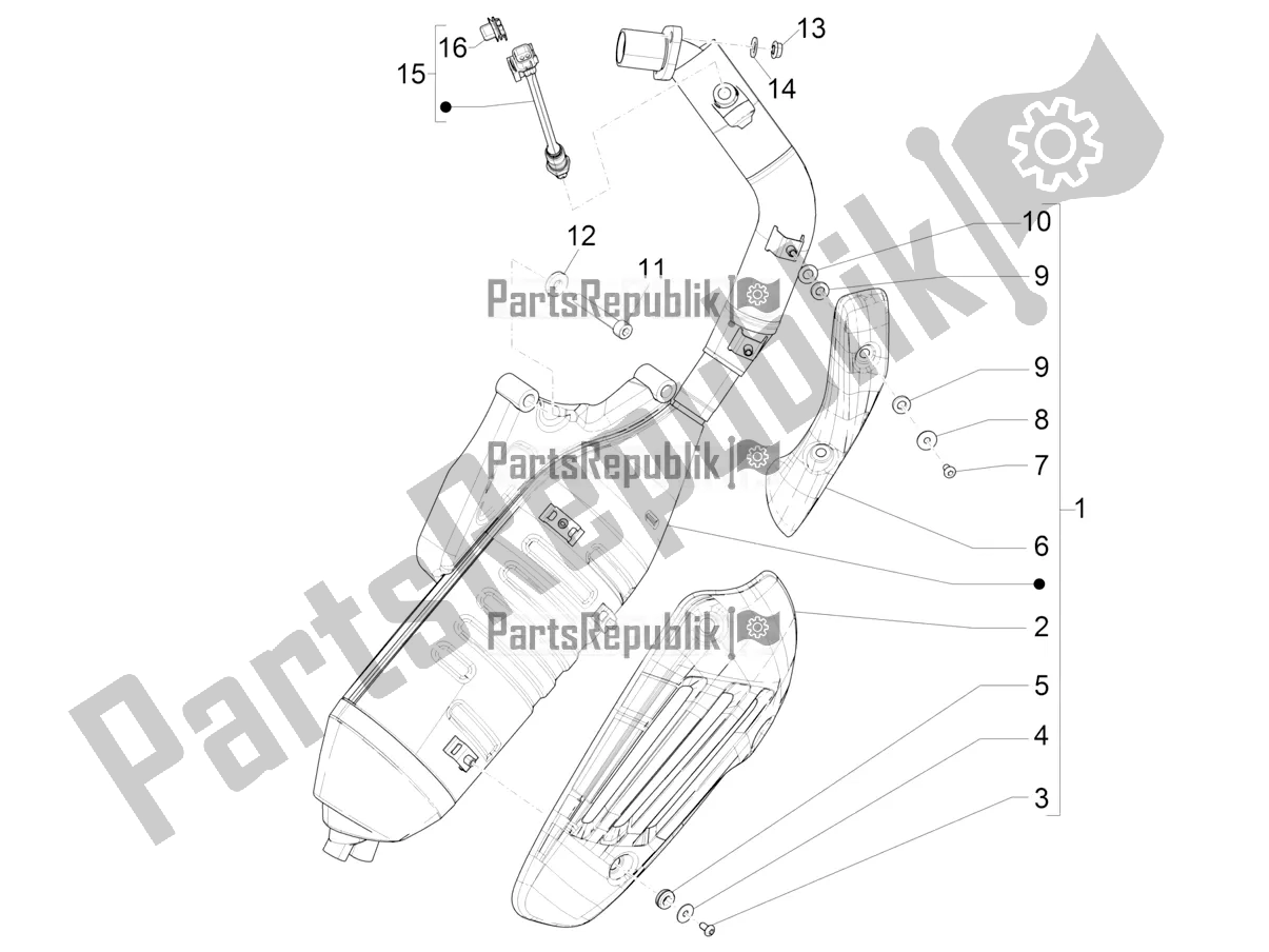 Toutes les pièces pour le Silencieux du Piaggio Liberty 125 Iget ABS 2021