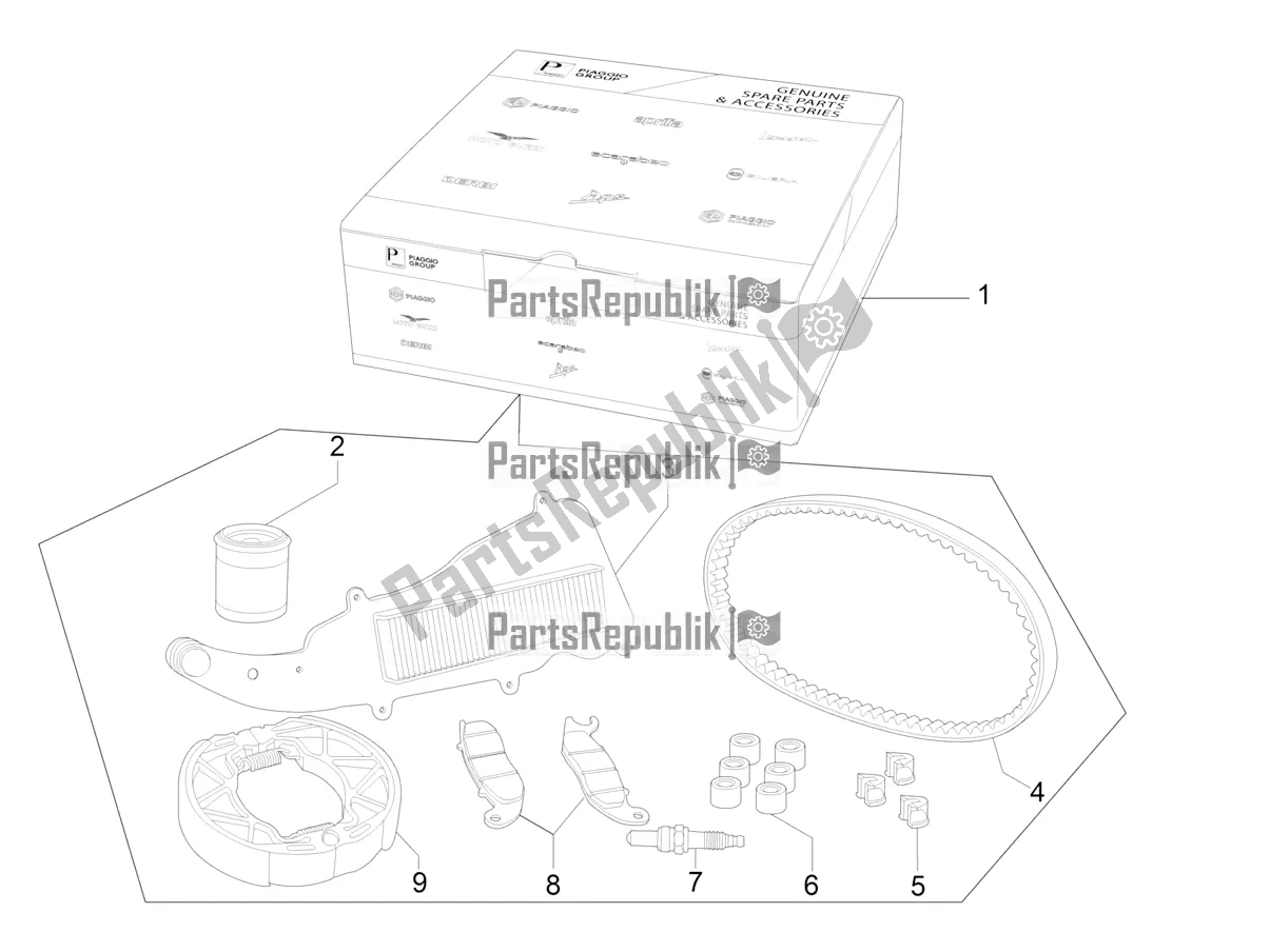 Toutes les pièces pour le Complete Wear And Maintenance Kit du Piaggio Liberty 125 Iget ABS 2022