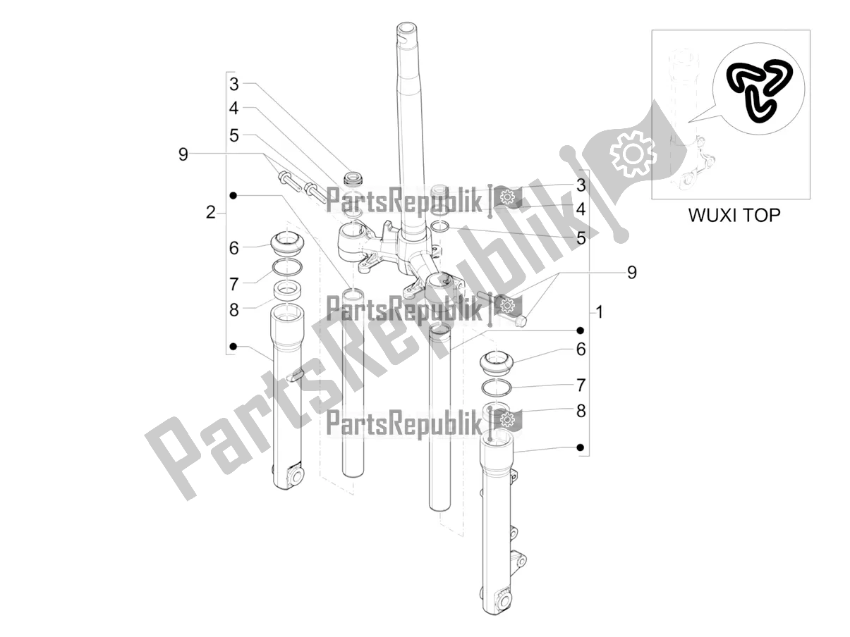 Wszystkie części do Komponenty Widelca (wuxi Top) Piaggio Liberty 125 Iget ABS 2022