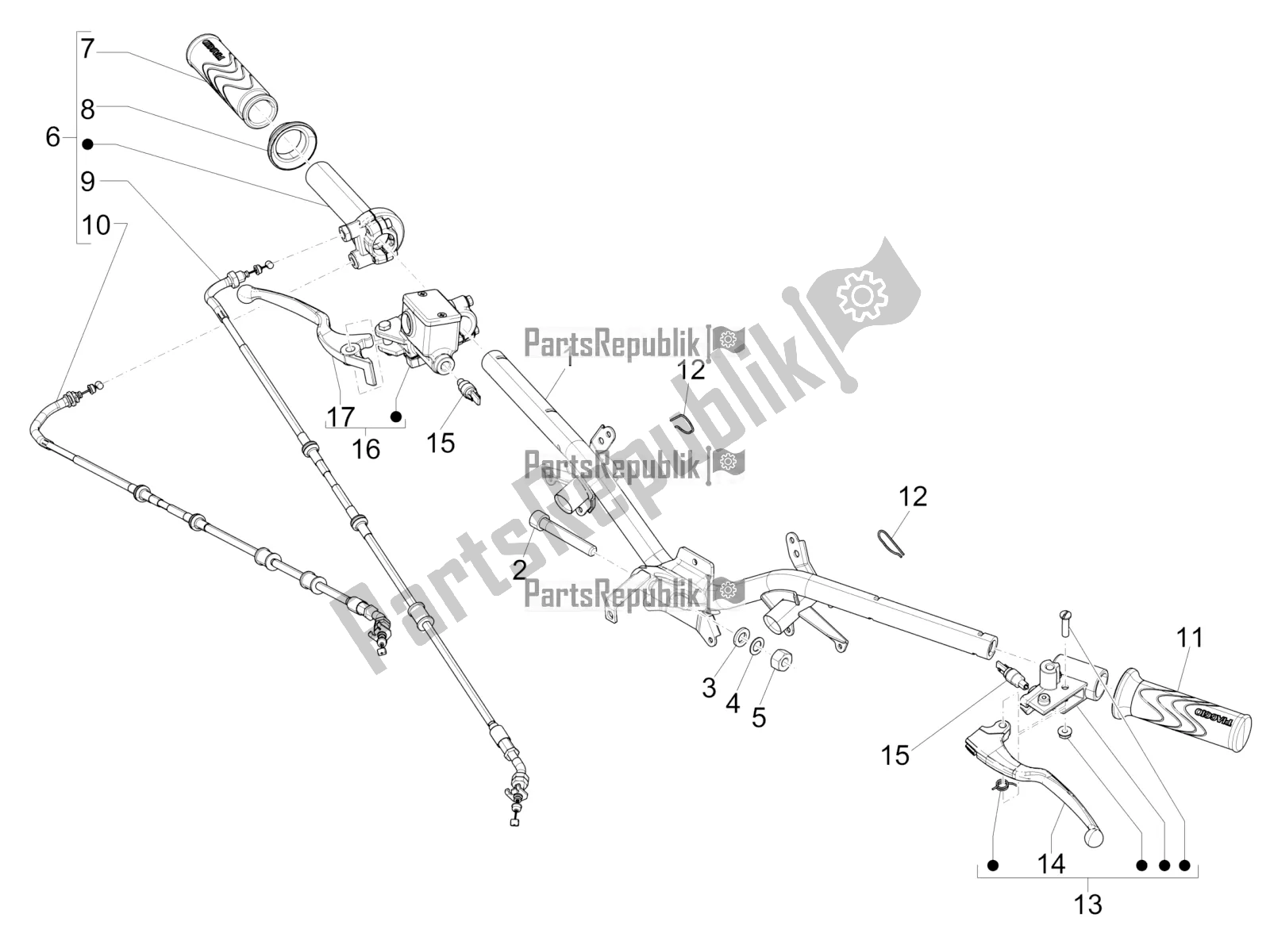 Toutes les pièces pour le Guidon - Master Cil. Du Piaggio Liberty 125 Iget ABS 2022