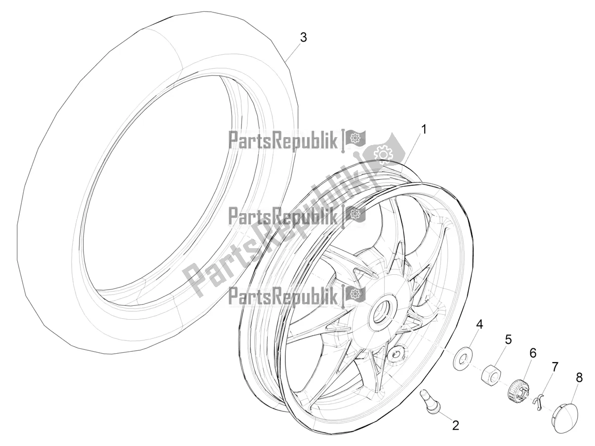 All parts for the Rear Wheel of the Piaggio Liberty 125 Iget ABS 2022