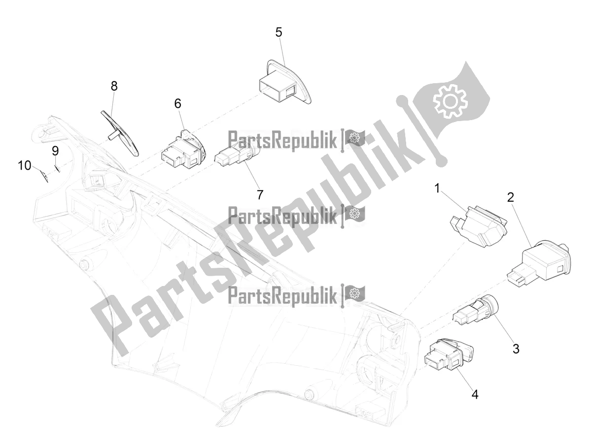 Alle onderdelen voor de Keuzeschakelaars - Schakelaars - Knoppen van de Piaggio Liberty 125 Iget ABS 2022